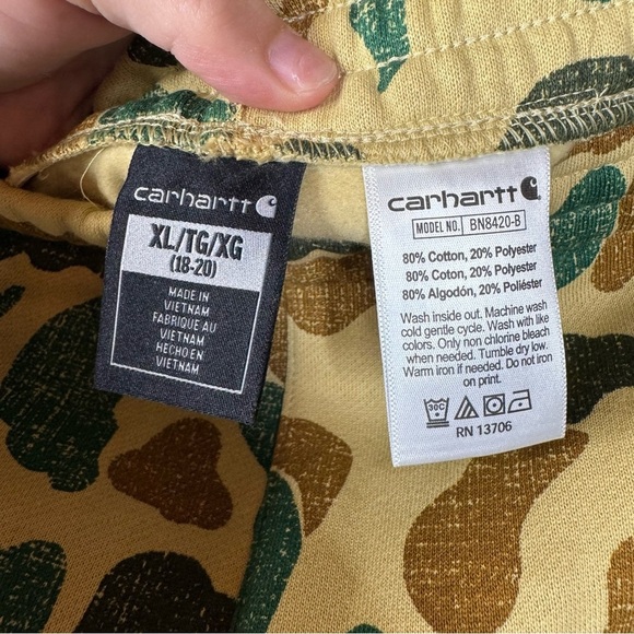 Carhartt Youth Camo Jogger Sweatpants Size Xlarge - Picture 5 of 6